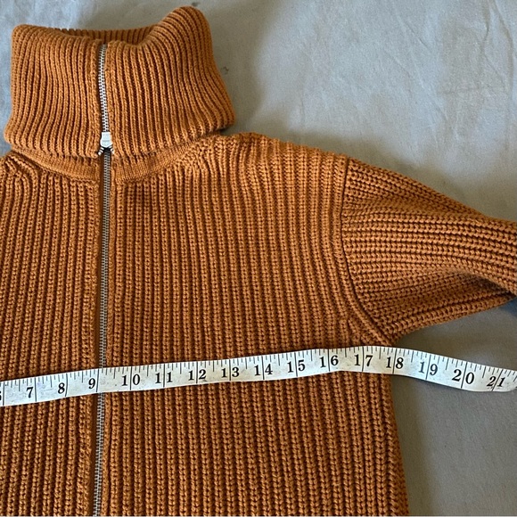 Everlane Chunky Knit Zip Cardigan Organic Cotton Toasted Almond Size XS - Picture 6 of 9
